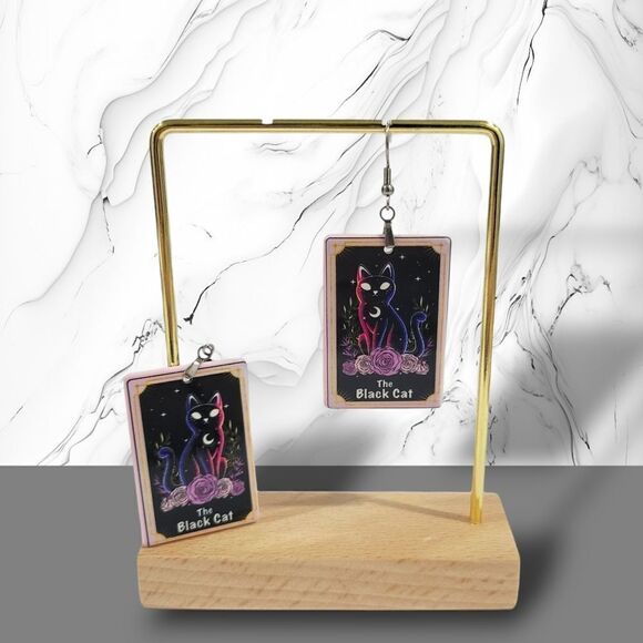 COPY - 🐈⬛The Black Cat Card Earrings🐈⬛ (2-A033) - Picture 6 of 7